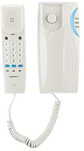 Telefono con filo, telefono fisso Mini Wall Desktop, telefono fisso per casa con funzione Pausa/Muto/Indicatore/Bellezza semplice (bianco)