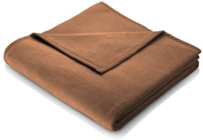 biederlack Weiche Kuscheldecke, 150 x 200 cm, Mandel, hochwertig, braun, 60% Baumwolle, 40% Dralon I Made in Germany