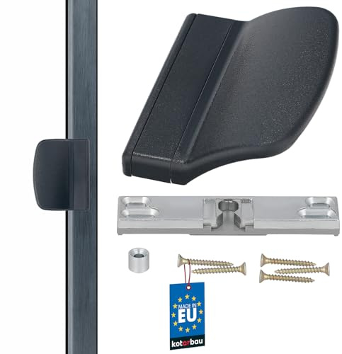 KOTARBAU® Balkontürschnapper Praktisch Balkontürgriff Anthrazit Sicher Raucher Terrassen Türoptik Griff Schließen Griffmuschel Universal