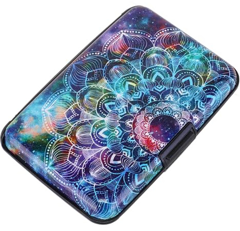 ELFISH Mini RFID Aluminum Wallet Credit Cards Holder Business Card Case Metal ID Case for Men Women (Acolorful)