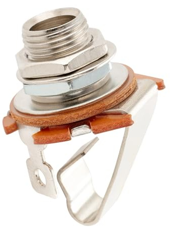 Musiclily Pro 6,35mm Mono Klinkenbuchse 1-Kontakt Jack Socket Nickel | 1/4 Zoll, für E-Gitarre und Bass