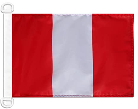 AZ FLAG Bandera Náutica Pabellón civil Perú 45x30 cm Anillas Plástico | Uso exterior y náutico Enseña náutica peruana resistente a la intemperie con costuras dobles y bordes reforzados