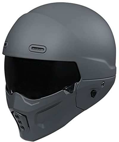 Motorradhelm Integralhelm mit Sonnenblende Klassischer Retro Integralhelm ECE 22.05 Full-Face Integralhelm für Erwachsene Männer Women G,M