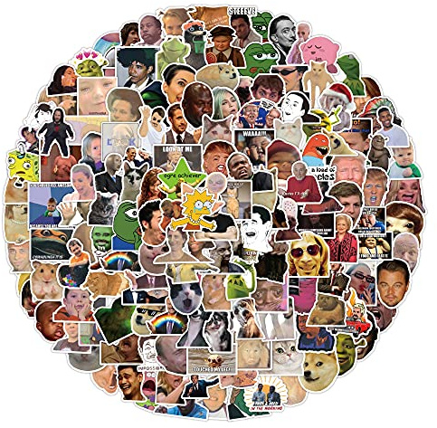 200pcs Funny Meme Vinyl Stickers Pack,DIY Decor for Bumper Wall Laptop,Water Bottles,Computer,Trendy Meme Stickers,Waterproof Vinyl Stickers for Adults,Teens,Boys,Girls,No Repetition