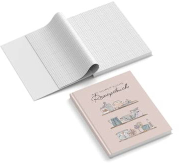 Notizbuch personalisiert mit Name / Wunschtext | Aus meiner Küche - Rezeptbuch | 201 x 297 mm | DIN A4 | Hardcover | 128-seitig | Papier 100 g/m² | kariert | Tagebuch | Notizblock | Rezepte (Rot)