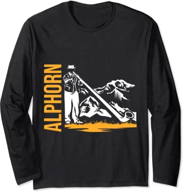 Alphorn Naturhorn Schweiz Langarmshirt