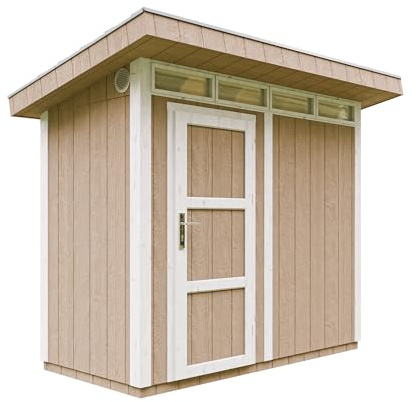 Gartenhaus Premium Qualität 3m² - L161xW294cm- All-Inclusive-Set mit Boden, Bitumen-Dachziegeln, Farbset- Hochwertiger Geräteschuppen aus Holzwerkstoffplatten LP Smartside - M901 Terra Brown