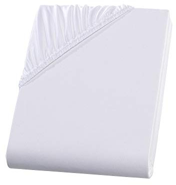 Visaggio Mikrofaser Spannbettlaken 90-100 x 200 cm Weiß Microfaser Polyester Spannbetttuch Bettlaken