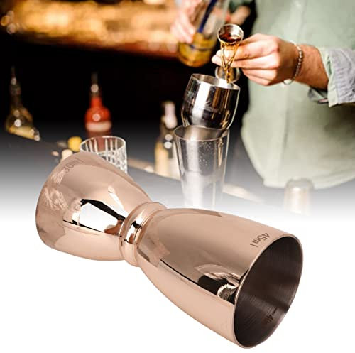 BestAlice Jigger para Bartending, Jigger de Cóctel Doble, Jigger de Acero Inoxidable con Medidas en el Interior, Taza Medidora de Vino, Coctelera de Vino, Taza Medida para Bar, Fiesta, Club(Cobre)