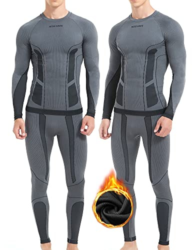NOOYME Thermounterwäsche Herren Elastisch Funktionsunterwäsche Herren Weich Thermo Unterwäsche Männer Winter Warm Skiunterwäsche Atmungsaktiv Funktionswäsche Thermowäsche