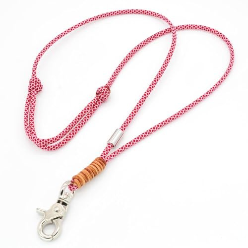 KENSONS for dogs PFEIFENBAND | Rosé-Bordeaux | verstellbar | Umhängeband mit kleinem Karabiner für Hundepfeife oder Schlüssel | Schlüsselband | Keychain | handgefertigt