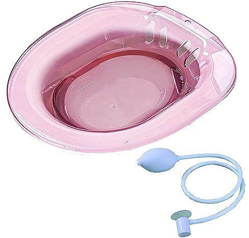 Samnuerly Sitzbad für Toilettensitz, Sitzbad für die Pflege nach der Geburt, Po-Badewanne zum Einweichen im Perineum, passend für Universal-WC, Grau1, 38 x 35,5 cm (Pink1 38 x 35,5 cm)