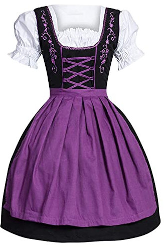 Dirndl Damen Midi Trachtenkleid Grosse Grössen Dirndlkleid Trachten Kleid Schürze Dirndel Trachtenmode Dirndelkleider Dirndl & Dirndl-Sets für Frauen Mädchen Oktoberfest Outfit
