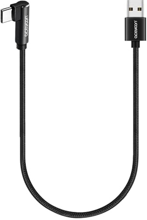aceyoon USB C Kabel Kurz 50cm, 3A Schnellladekabel USB C Kabel 90 Grad Nylon Geflochtenes Datenkabel für iPhone 16 15 Plus Pro Max, für Galaxy S24 Ultra/S24+/S24/S23/S22, für Google, für Huawei