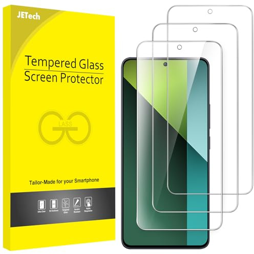 JETech Protector Pantalla para Redmi Note 13 Pro 5G, 3 Unidades | HD Claro, Compatible con Face ID, Cristal Vidrio Templado Anti-Arañazos