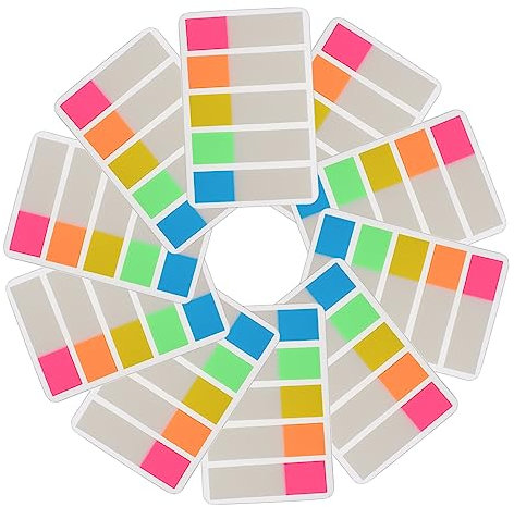 VILLFUL 10sätze Selbstklebende Memo-blöcke Notizzettel Nachrichtenaufkleber Etikettenaufkleber Klassifizierungsetiketten Sticky Tabs Index Flags Klebstoff Notizen Aufkleber Für