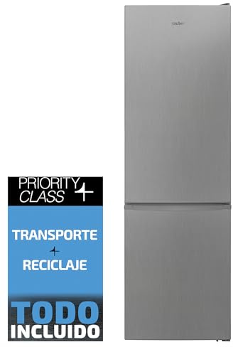 SAUBER - Frigorífico Combi Serie 3-200XV Tecnología TOTAL NOFROST - Luz LED - E - 201x60cm - Cajón ConvertiBox® - puerta ZeroClearance® - ENTREGA EN DOMICILIO Y RETIRADA DEL ANTIGUO INCLUIDO