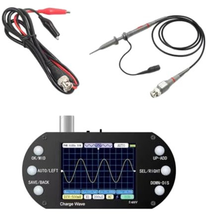 IEEDFJKK Oscilloscopio automobilistico Diagnosi ad precisione per la risoluzione dei problemi dell'auto Oscilloscopio portatile Oscilloscopi in plastica, Oscilloscopio+sonda