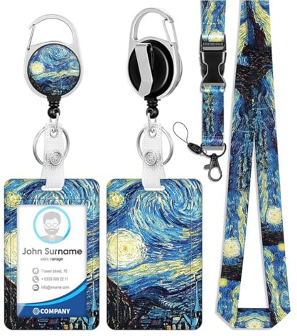 EIHI Ausweishülle mit Band, Ausziehbarer Schlüsselband Badge Holder, Kartenhülle Schlüsselanhänger mit Karabiner, Lanyard für Frauen, Lehrer, Krankenschwester, Doktor, Student, 1 Stück
