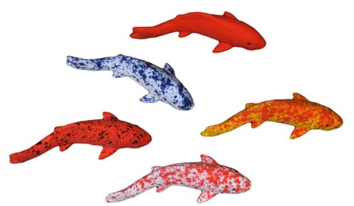Lepidi 5 Stück Schwimmende Fisch-Ornamente,Künstlicher Schwimmender Fisch Dekoration,Modell Aquarium Fische,Ornamente Harz-Koi-Fische,Gefälschter Fisch Harz künstlich,für Die Dekoration Von Aquarien