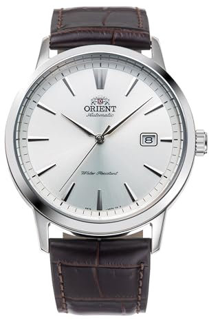 Orient Contemporary Symphony III - Orologio Uomo Automatico a Carica Manuale Casual Cinturino In Pelle Marrone Cassa In Acciaio Quadrante Grigio - RA-AC0F07S30B RA-AC0F07S