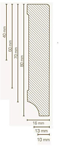 Sockelleiste Massivholz 10 x 60 x 2500 mm Massivholz Weiß zum Kleben, Schrauben & Nageln Fußleiste by PROVISTON 12.5 Meter | 5 Stück