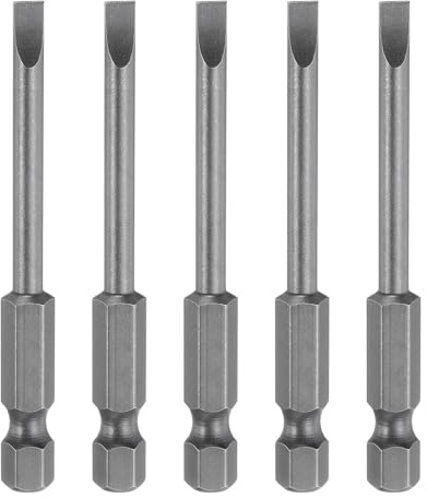 QUARKZMAN 5Pcs Embouts de Tournevis à Fente Magnétiques Sl4 en Acier S2 pour Tournevis à Tête Plate 4 mm avec Tige Hexagonale de 1/4 Industrielle pour Vis de Fixation de 2,6 de Longueur