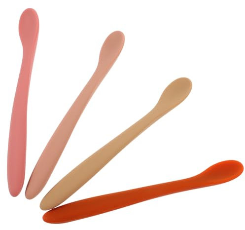 VINTORKY 4 Stück Babylöffel zum Füttern babykostwärmer breischale wiederverwendbare Lebensmittelbeutel Futterspender Löffel für Babys Löffel für Babytrainer Kieselgel