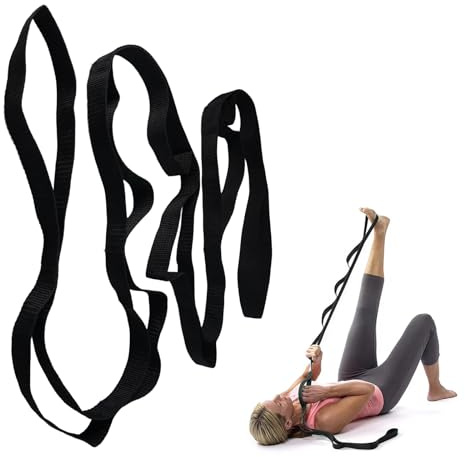 196×2.5cm Cintura di Allungamento Yoga, Cintura Yoga con 10 Loop, Yoga