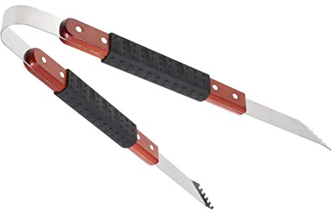 ROMISBABA Pinzas Para Barbacoa Mango De Madera Pinzas Para Cocinar Carne Para Asados Jardín o Picnic