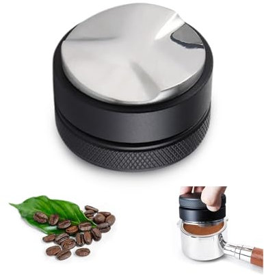 GIDWRIY Distribuidor Cafe 58 mm,Tamper Cafe Negro,Nivelador de Café de Acero Inoxidable,Prensador de Café Profundidad Ajustable,Accesorios Barista Cafes,Distribución de Cafés,Expresso Tools