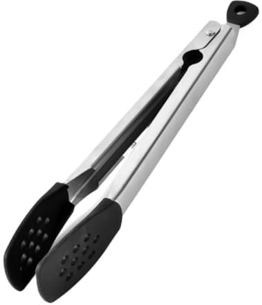 SAGELSHN Pinzas Cocina Barbacoa Pinzas For Parrilla De Acero Inoxidable, Pinzas For Alimentos De Silicona, Adecuadas For Picnic, Pinzas For Alimentos For Acampar Pinzas para Asar(Black)