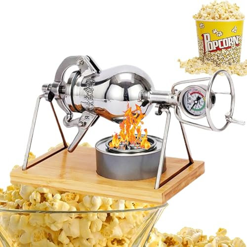 Popcorn Machine Popcorn Poppers,Vintage Popcorn Maker, High Pressure Popcorn Maker, Stainless Steel Popcorn Machine, Big Popcorn Pressure Popper, for Home Theater Party Game Room,260ml