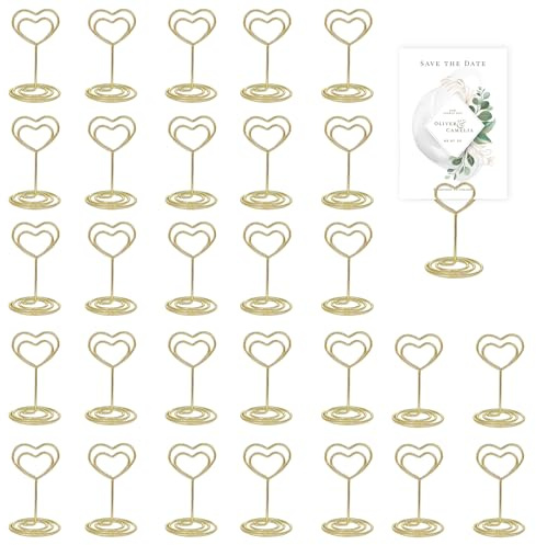 ROEOWENE 30pcs Soporte Tarjetas Mesa Boda Soporte Fotos Pinza Sostenedor Nota Nombre Soportes Tarjetas Titulares de Números de Mesa Porta Menus Portanúmeros para Restaurantes,Oficina,Fiesta,Banquetes