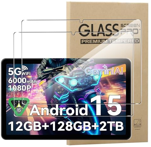 [2 Pack]Screen Protector for Tablet 10 Inch Android 15 Tablets K10/TABWEE K10 Tempered Glass,Ultra Resistant,Anti Fingerprints,HD Clear,No Bubbles,9H Hardness Protector Film Tempered Glass Film