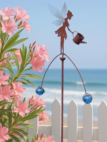 Pommerntraum ®| Windspiel Edelrost Edelstahl Gartenpendel Elfe Zaubergarten | Fee Feengarten Gartendeko Gartenkunst Gartenstecker Elfendeko Gartenfee Gartenzauber Märchenfee Märchengarten (ZAUBERFEE)