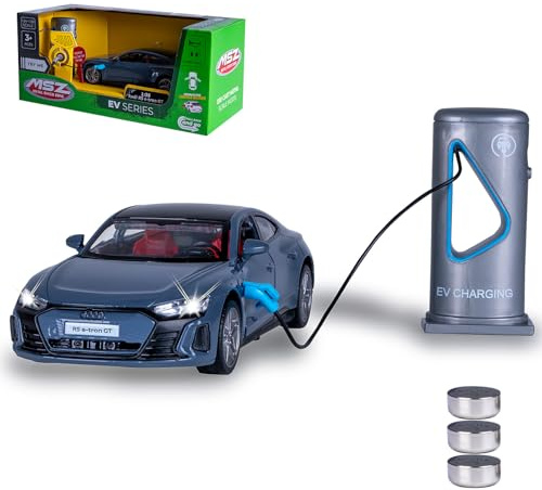 JAMARA 402606 Audi RS e-tron GT Diecast 1:36 inkl. knappceller – modellbil leksak, barnbil, modell miniatyrfordon, gåva till barn, dörrar manuellt öppna/stänga