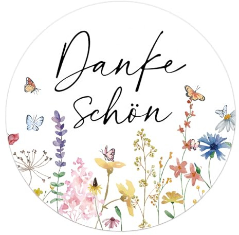 GROVBLE Danke Aufkleber 120 Stück–Dankeschön Sticker 4 cm für Geschenke