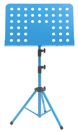 harayaa Notenständer, Buchständer, Stabil, Standfest, Höhenverstellbar, Klappbar, für Unterwegs, Musiker, Instrumentaldarbietungen, Blau