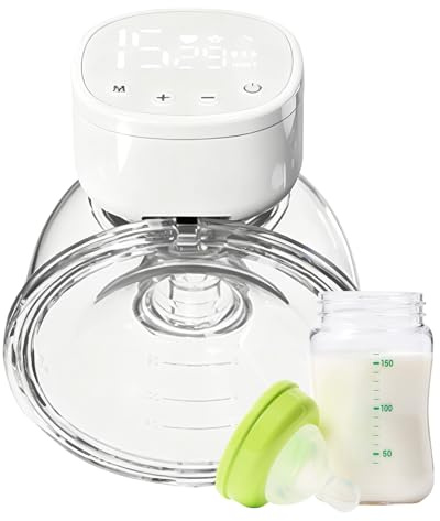 Handfri mjölkpump - lätt att rengöra elektrisk mjölkpump för amning, spädbarn - handsfree bröstpump - för byte av mjölk och napp för , mamma, resa, amning