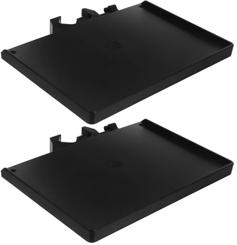 Ciieeo 2 Stück Mikrofonständer Tablett aus Schwarzer Klemme für Mikrofonstative bis 25mm Rohrdurchmesser Tischmikrofonhalterung mit Soundkartenfach für Live Streaming und Studio