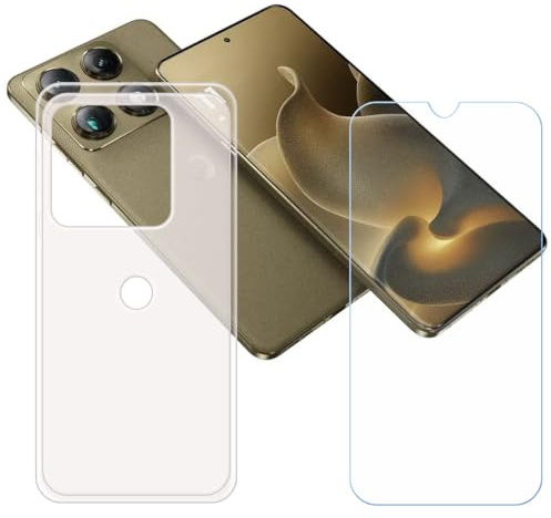 BMPNLSZ Funda para Motorola G Play 2026 Screen Protector, Translúcido Suave Silicona TPU Canica Carcasa Caso Case + Cristal Templado Film Vidrio (6,7)