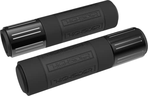 HIGHSIDER Motorrad Lenkergriffe Conero (2er-Pack) (Schwarz glänzend)
