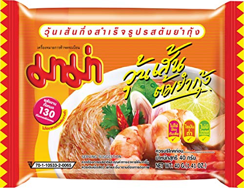 MAMA - Instant Bohnen Vermicelli Tom Yam Goong, 30er pack (30 X 40 GR) | Thailändische Glasnudeln mit scharfer Tom-Yam-Würze – fertig in 3 Minuten, ideal als Vorratspack