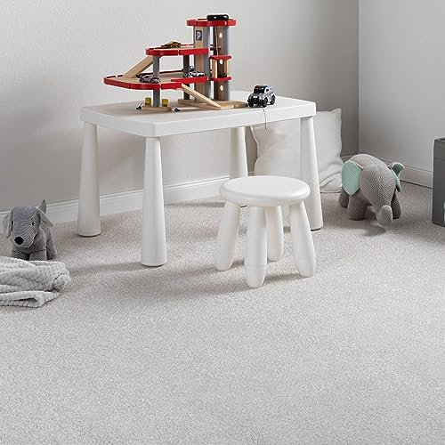 Steffensmeier Teppichboden Cambridge Young Meterware | Auslegware für Kinderzimmer Wohnzimmer Schlafzimmer | Hellgrau, Größe: 300x300 cm