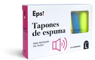 DEITERS - Eps! Tapones de Oídos Espuma 6 Unidades, Talla L, Tapones Reutilizables y Moldeables, Protege del Ruido, para Dormir Bien, Cancelación de Ruido, Tapones Oído contra Ruidos Fuertes