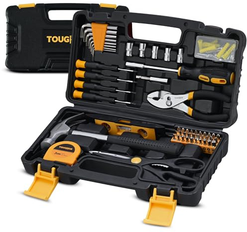 ToughHub® 134-Piece Tool Kit Set – Complete DIY Hand Tool Set for Home Repairs & Car Maintenance – Tool Box with Tools Included for Household Use