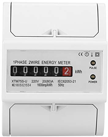 Digitale Stromzähler 1 Phase, Jadeshay AC 220V 20(80) A KWh Meter Stromzähler für Balkonkraftwerk DIN-Schiene Stromzähler