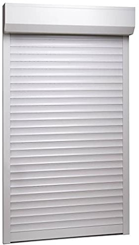 ZEYUAN Rollladen Aluminium, Aussenrolladen, Schrank Rollo, Außenrollo, Sonnenschutzrollo Außen, 110 x 220 cm Weiß