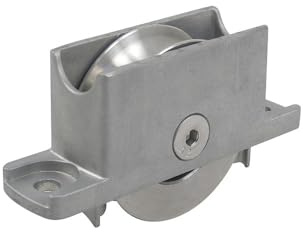 Galet en Acier gorge U sur chape compacte Zamak à encastrer ou en applique - Matière : Acier, Noir Ral 9005